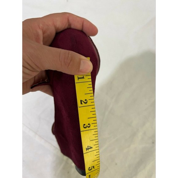 Xhilaration Women's Shoes Heels Wedge Red Wine T- Strap Open Toe Size 5.5 - Picture 7 of 12